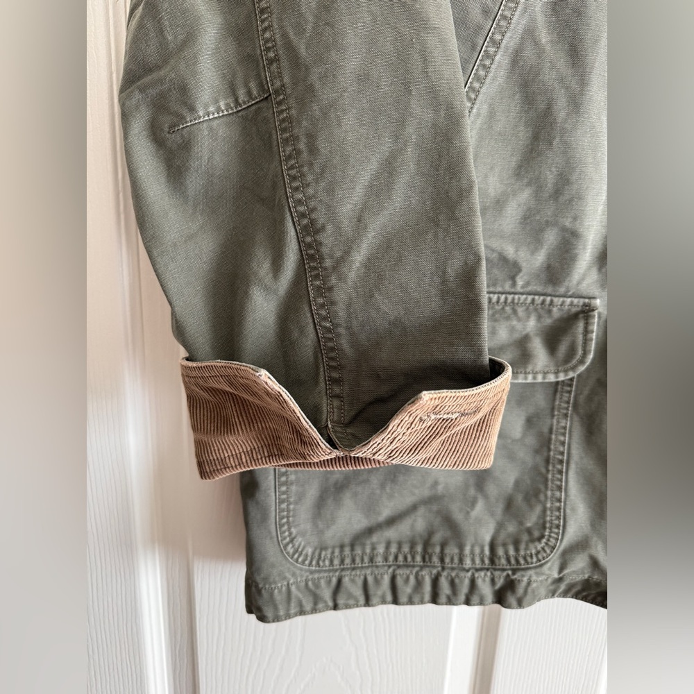 L.L. Bean Canvas Barn Jacket | Corduroy Collar | Women’s Large - Picture 3 of 10